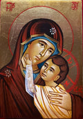 Icona Madonna della Carezza – Dipinta a Mano su Legno