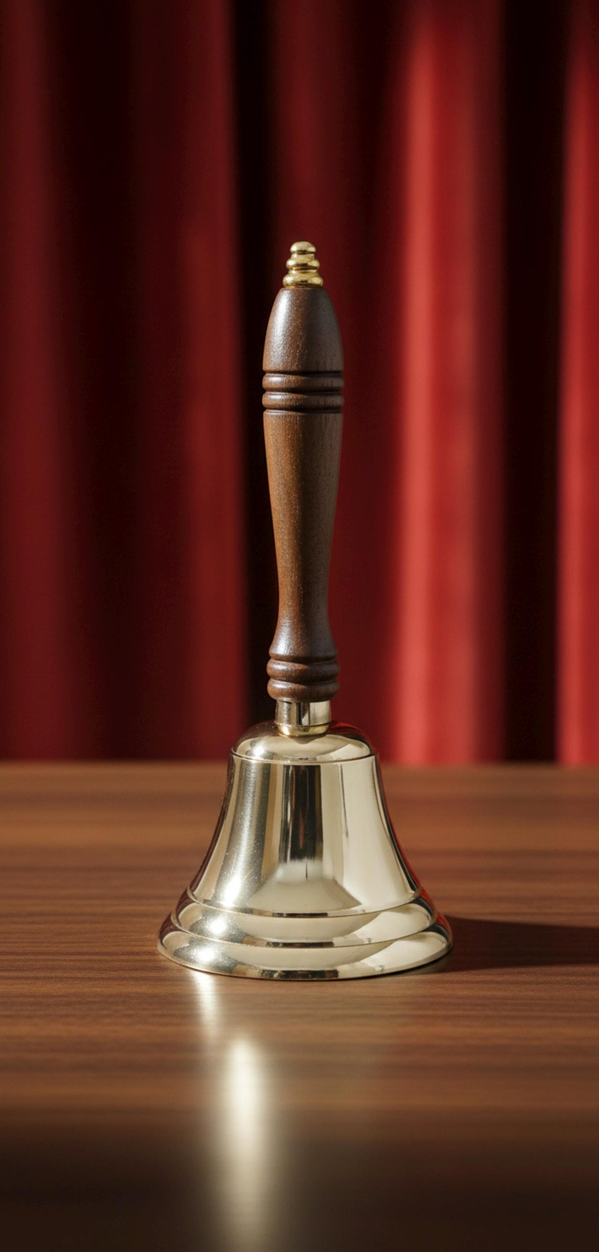 Campanello da Altare in Ottone Lucido con Manico in Legno