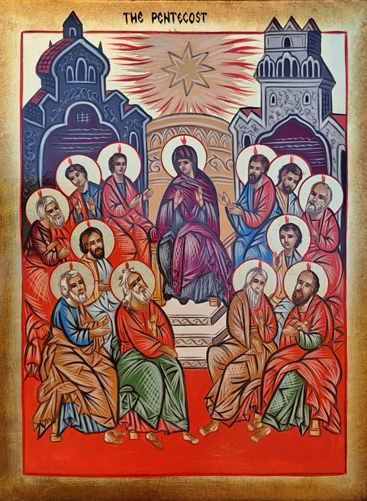 Icona Sacra della Pentecoste 18x24 cm – Dipinta a Mano