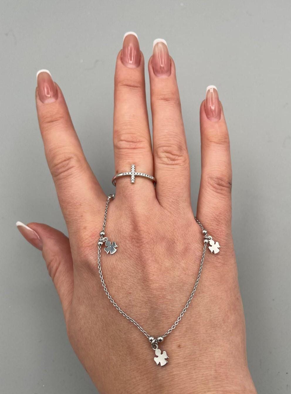 Bracciale in argento con tre angeli