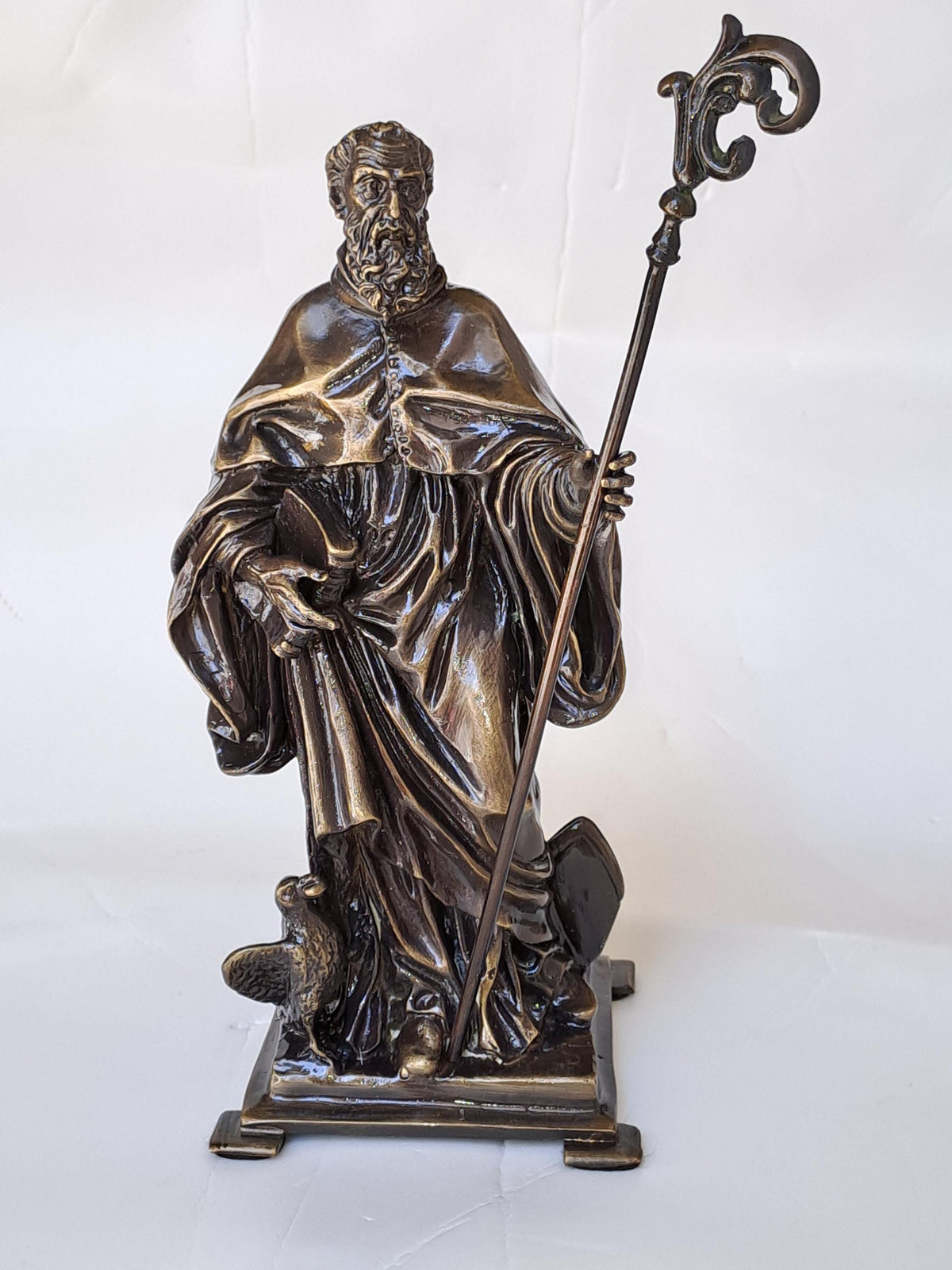 Statua San Benedetto in Bronzo Brunito – Cera Persa, Made in Italy