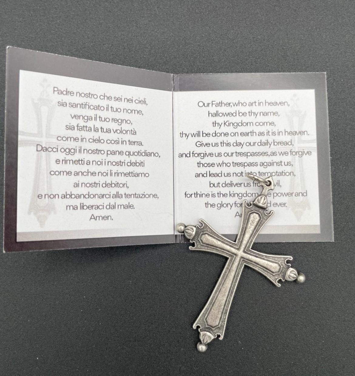 Croix pectorale du pape Léon XIV en argent ancien – 8 x 6 cm – 15 g
