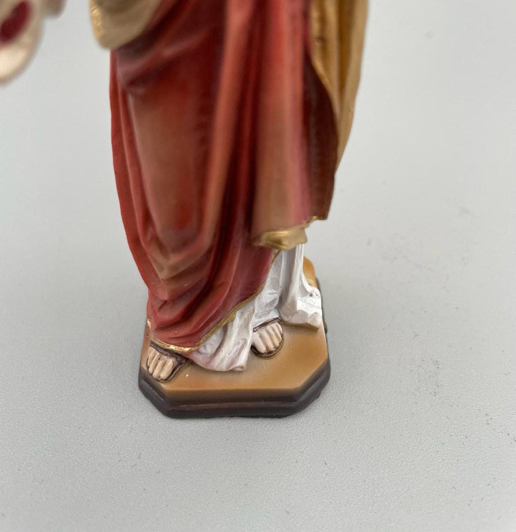 Statue Heiligstes Herz Jesu aus Kunstharz mit goldenen Details – 12 cm