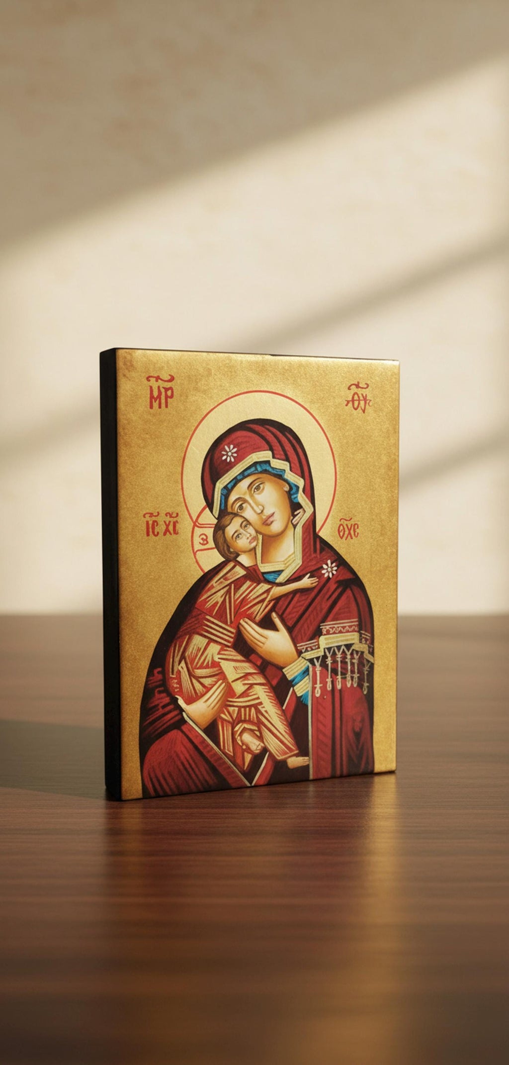 Icona Bizantina Madonna della Tenerezza (Eleousa) 10x14 cm – Foglia Oro