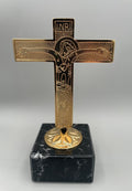 Croce familiare da tavolo in marmo nero e oro – cod. DBK205/11 D