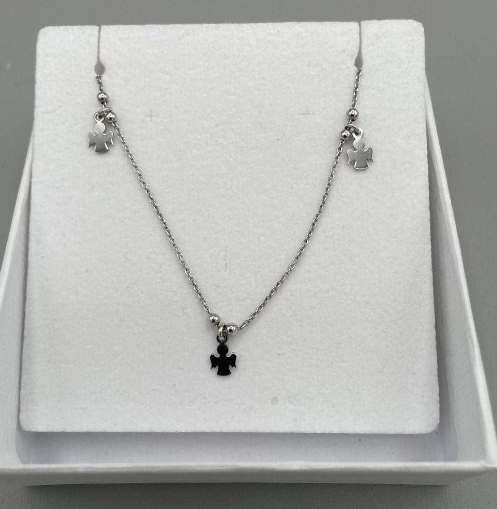 Bracciale in Argento con Tre Angeli – Gioiello Portafortuna Elegante e Simbolico