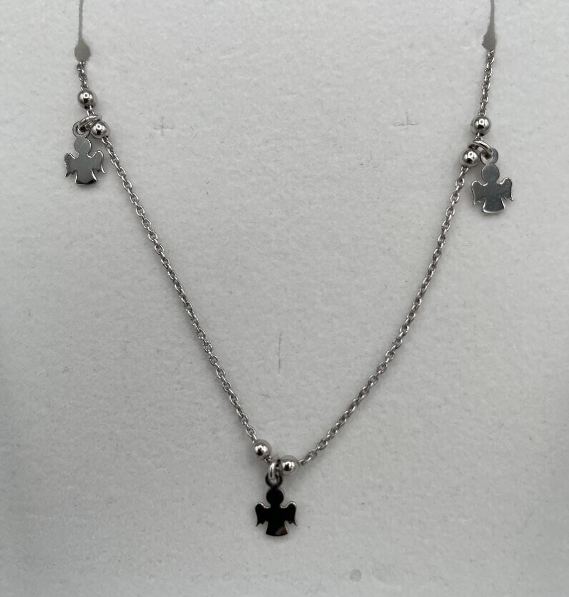 Bracciale in Argento con Tre Angeli – Gioiello Portafortuna Elegante e Simbolico