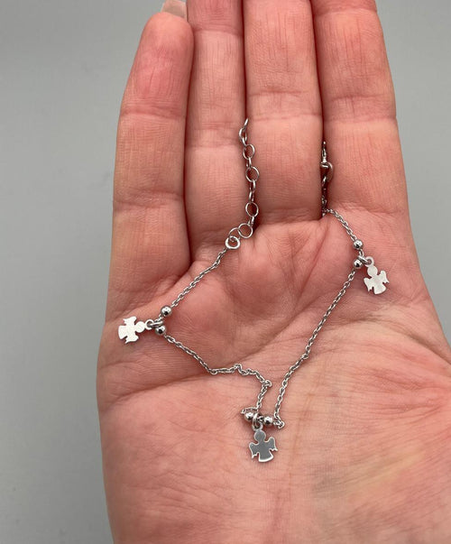Bracciale in argento con tre angeli