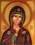 Sacred Icon Madonna of Silence 10x14 cm – Hand-Painted on Wood
