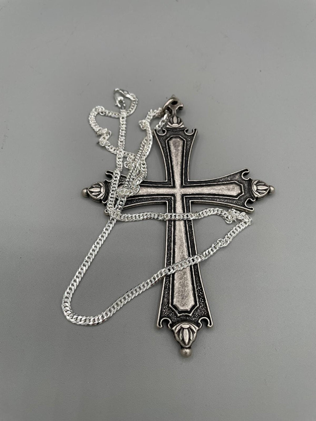 Catena in argento 925 con croce replica Papa Leone XIV – 60 cm
