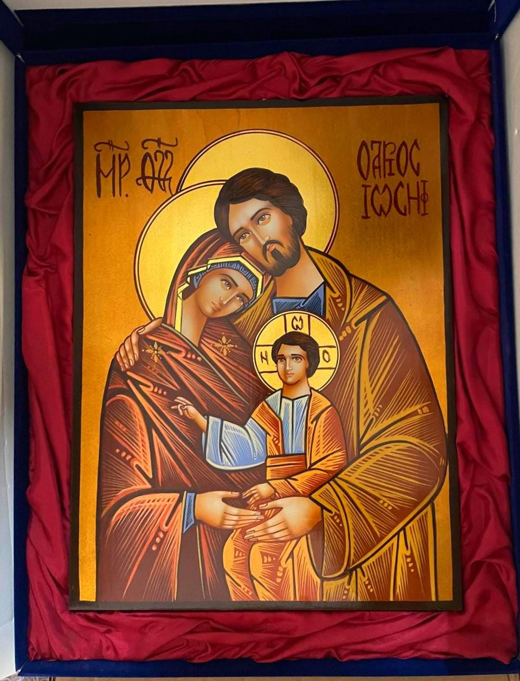 Icona Bizantina Sacra Famiglia 30x40 cm – Dipinta a Mano