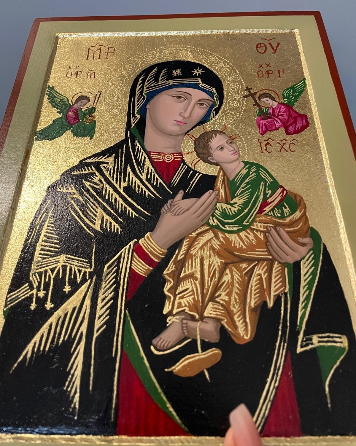 Icona Sacra Madonna del Perpetuo Soccorso 22x30 cm – Betulla, Made in Italy