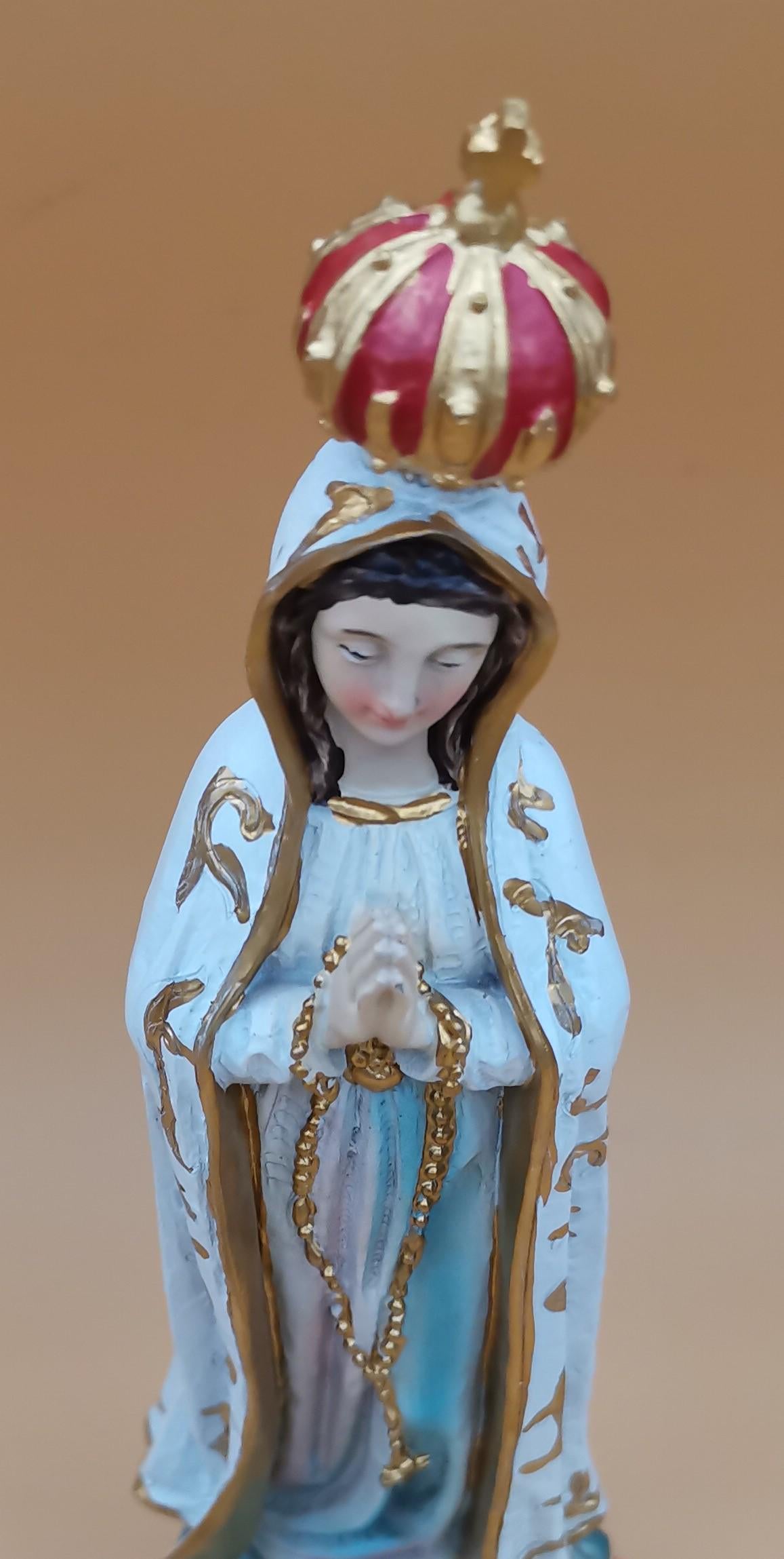 Statue de Notre-Dame de Fatima en résine peinte à la main – 21 cm