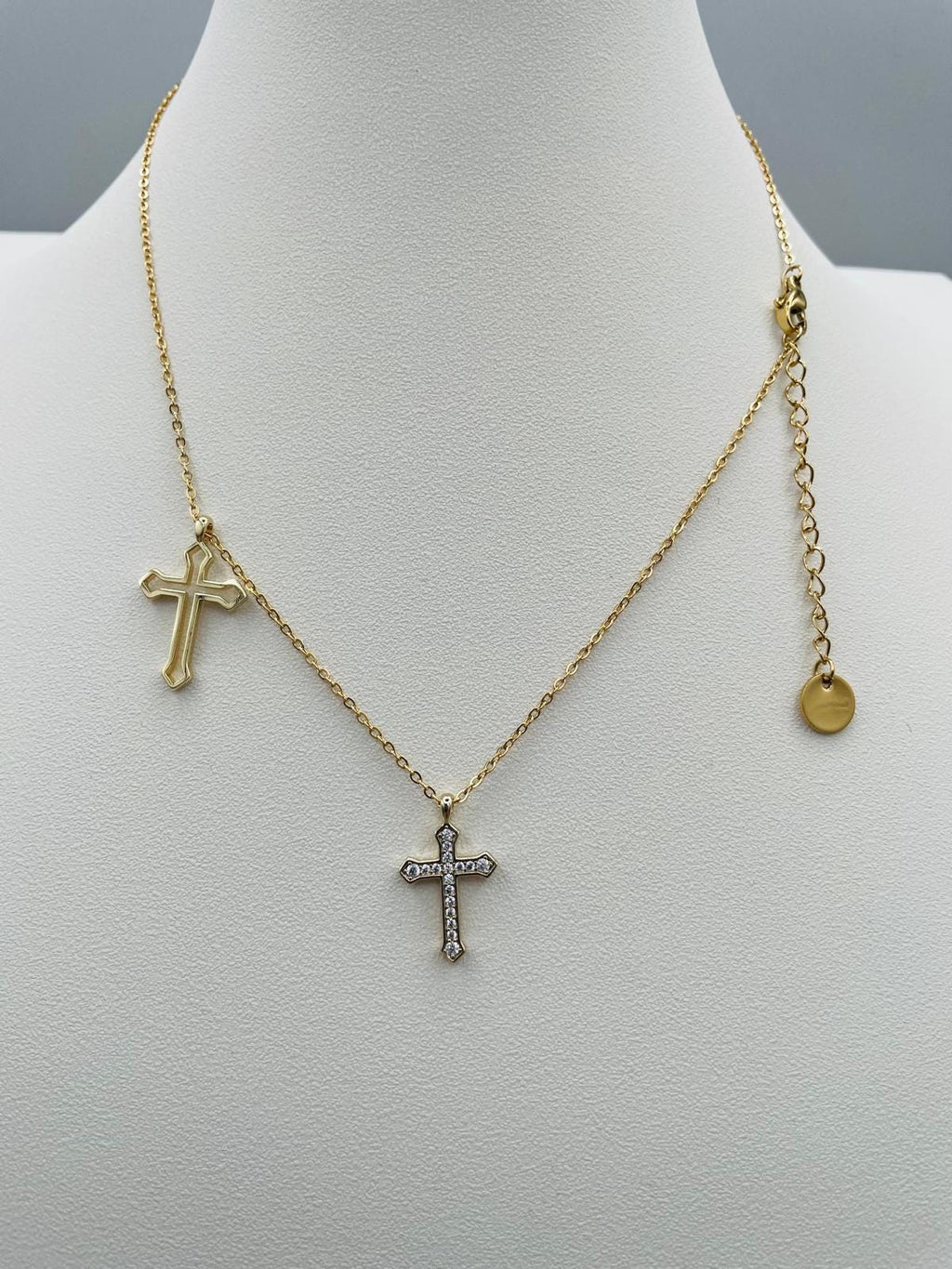 Collana color oro con doppia croce – cod. CAC-003