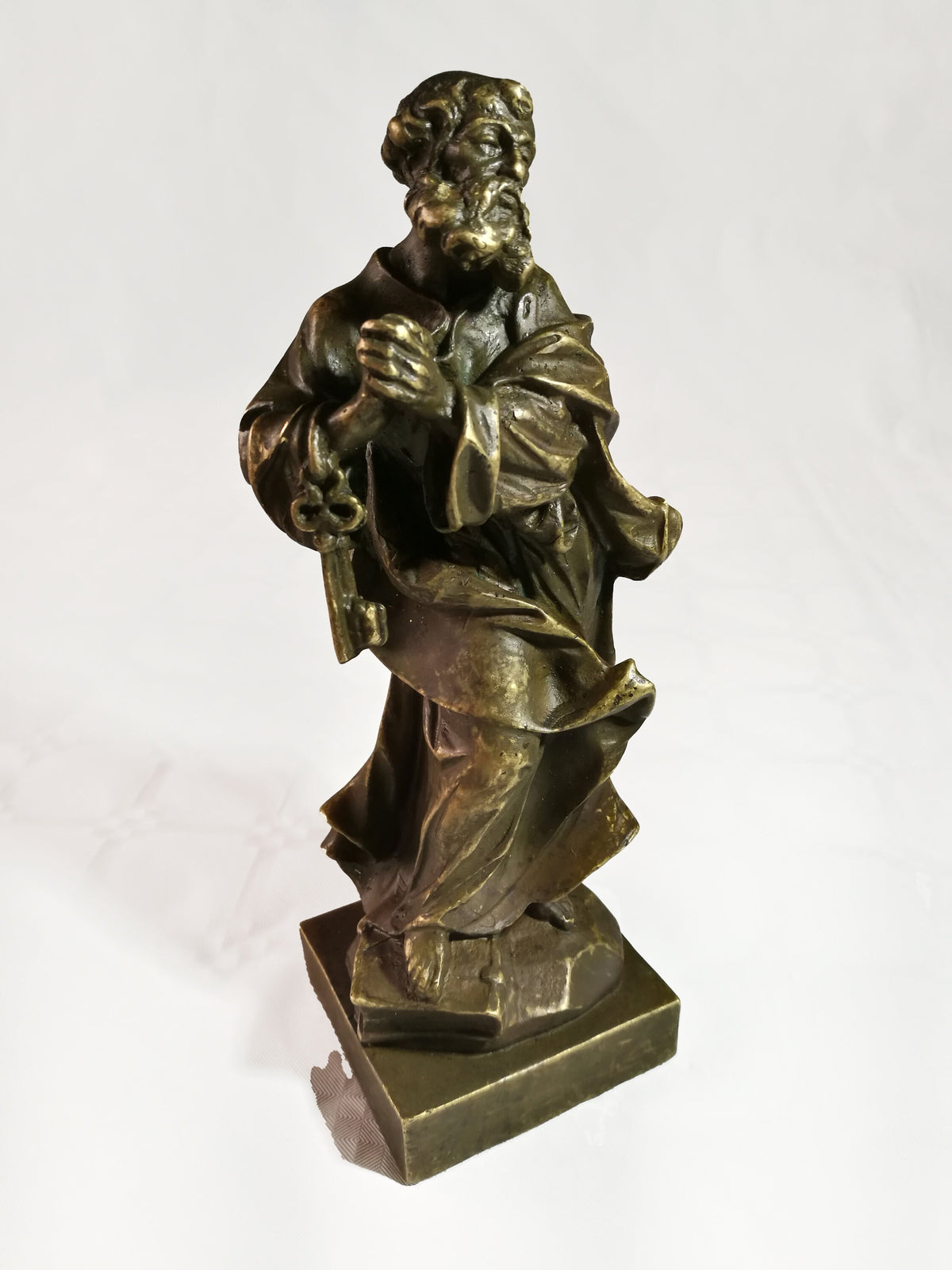 Statua San Pietro in Bronzo a Cera Persa – 20 cm, Made in Italy