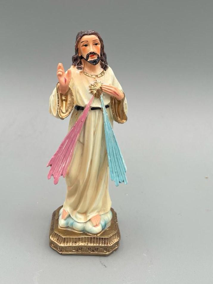 Statue Barmherziger Jesus aus handbemaltem Kunstharz – 12 cm