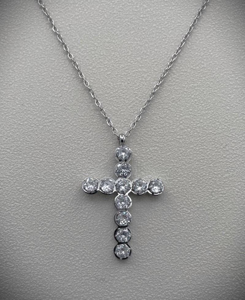 Collana in Acciaio Stainless con Croce e Pietre