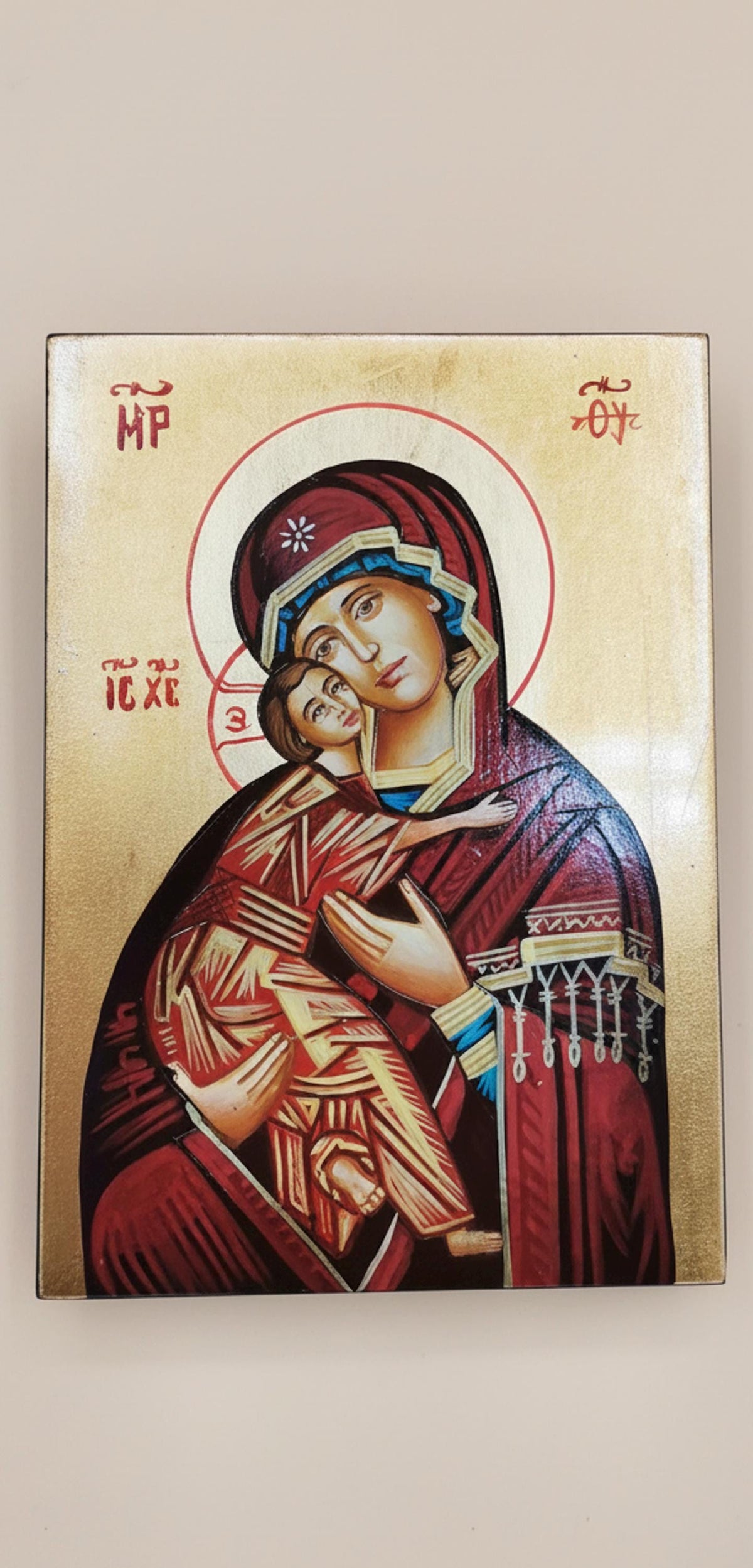 Icona Bizantina Madonna della Tenerezza (Eleousa) 10x14 cm – Foglia Oro