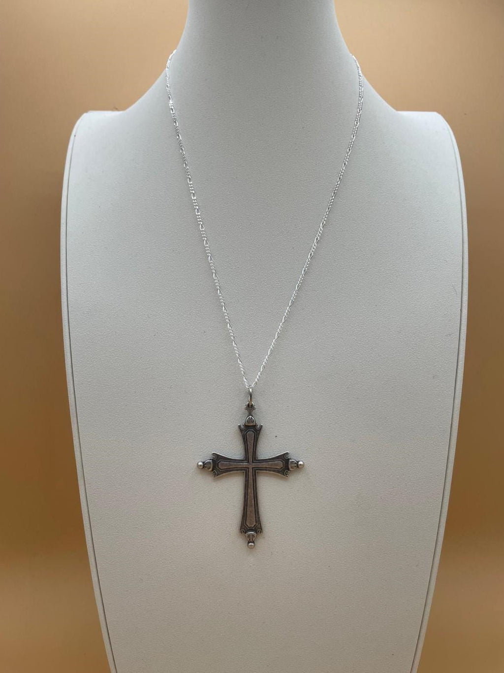 Collana con croce in lega di zinco e catena in argento 925 – 50 cm