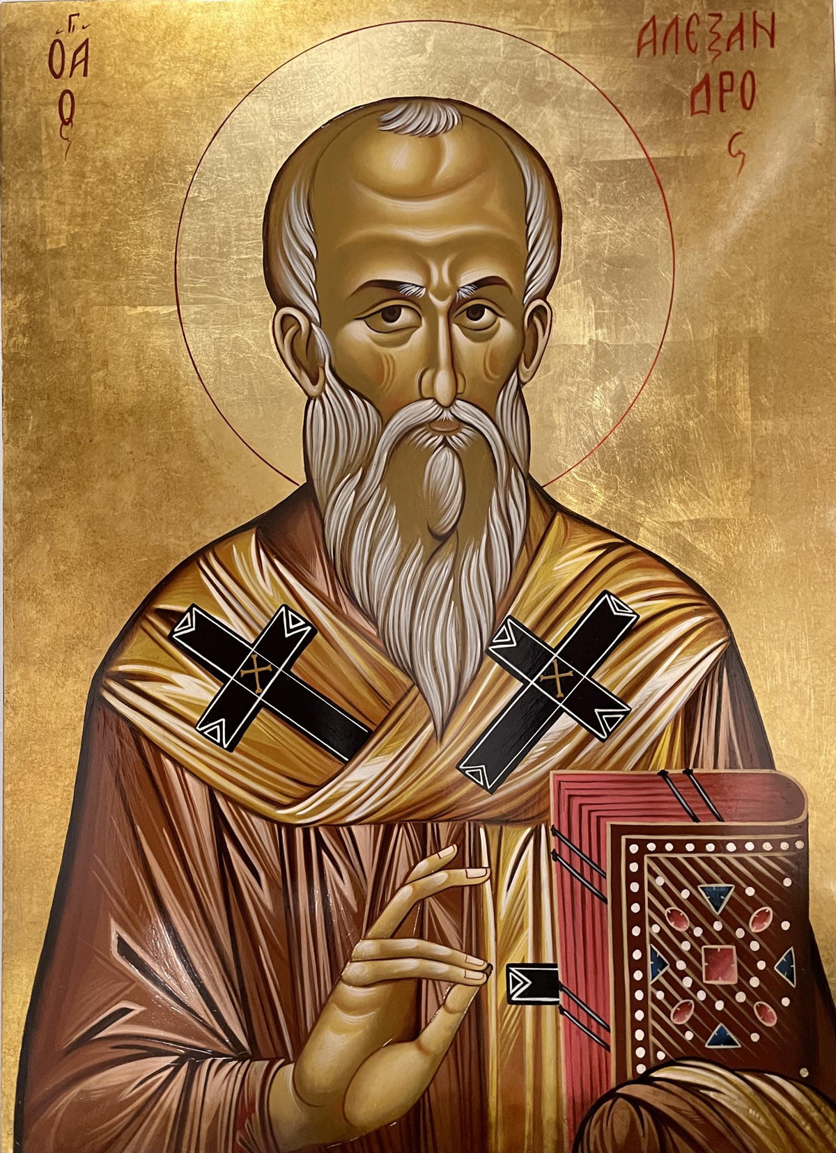 Icona Sacra Sant'Alessandro 55x75 cm – Grande Formato, Dipinta a Mano