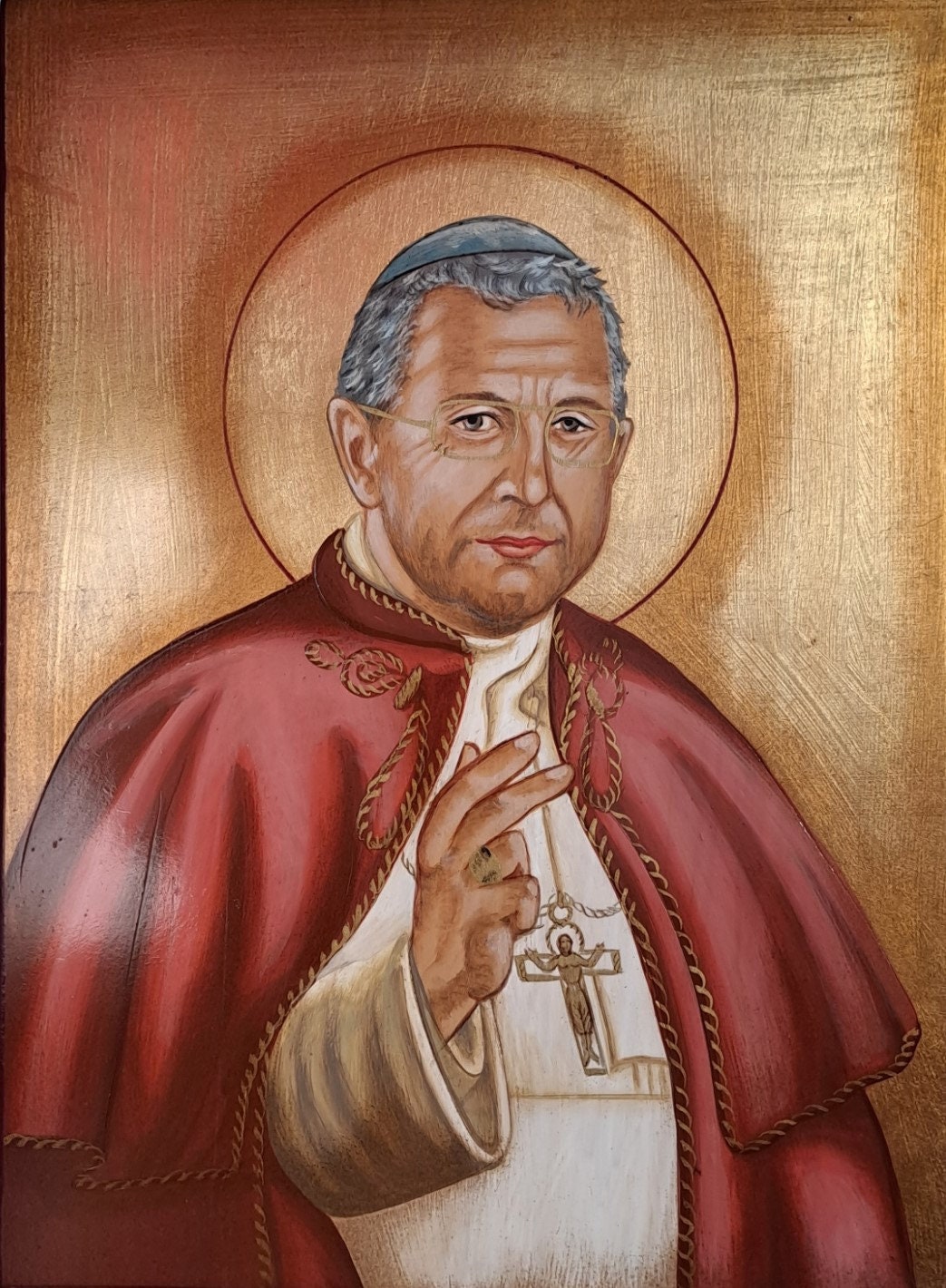Icona Sacra Giovanni Paolo I 22x30 cm – Dipinta a Mano su Legno