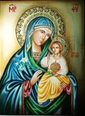 Icona Sacra Madonna con Bambino e Giglio 18x24 cm – Arte Bizantina