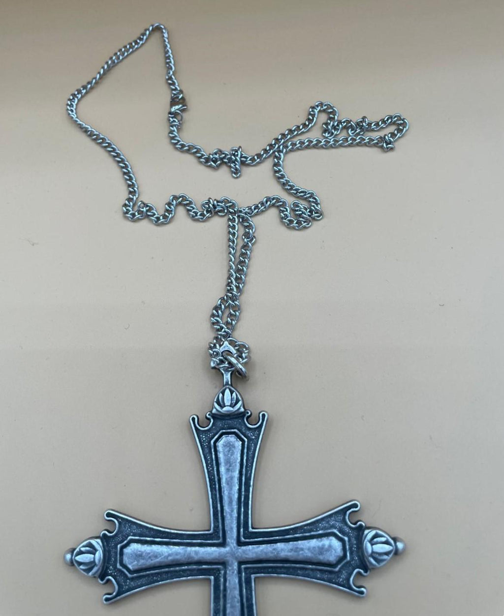 Collana con crocifisso replica Papa Leone – catena 75 cm, crocifisso 13 x 9 cm