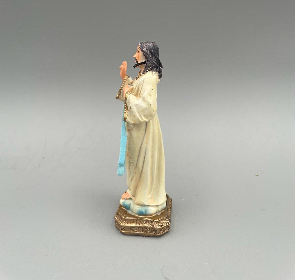 Statue Barmherziger Jesus aus handbemaltem Kunstharz – 12 cm
