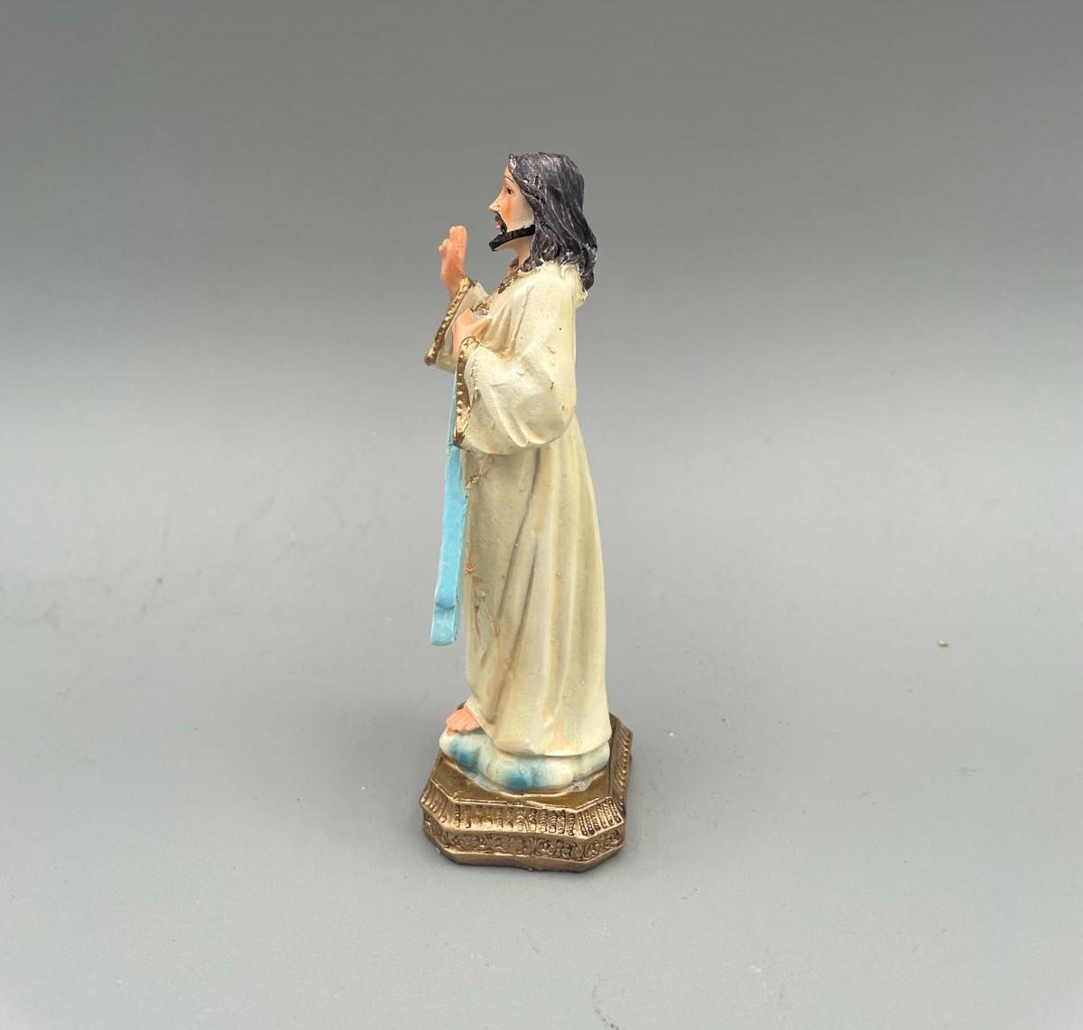 Statue Barmherziger Jesus aus handbemaltem Kunstharz – 12 cm