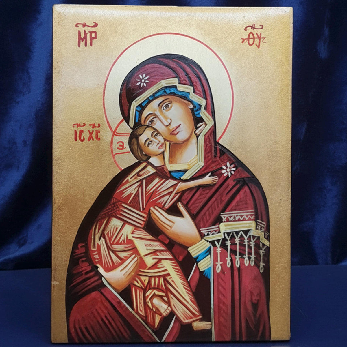 Icona Bizantina Madonna della Tenerezza (Eleousa) 10x14 cm – Foglia Oro