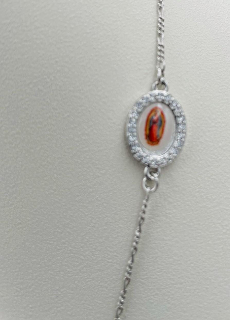 Collana stile rosario con crocifisso e medaglia sacra