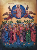 Icona sacra Ascensione di Gesù Cristo dipinta a mano su legno – 22 x 30 cm