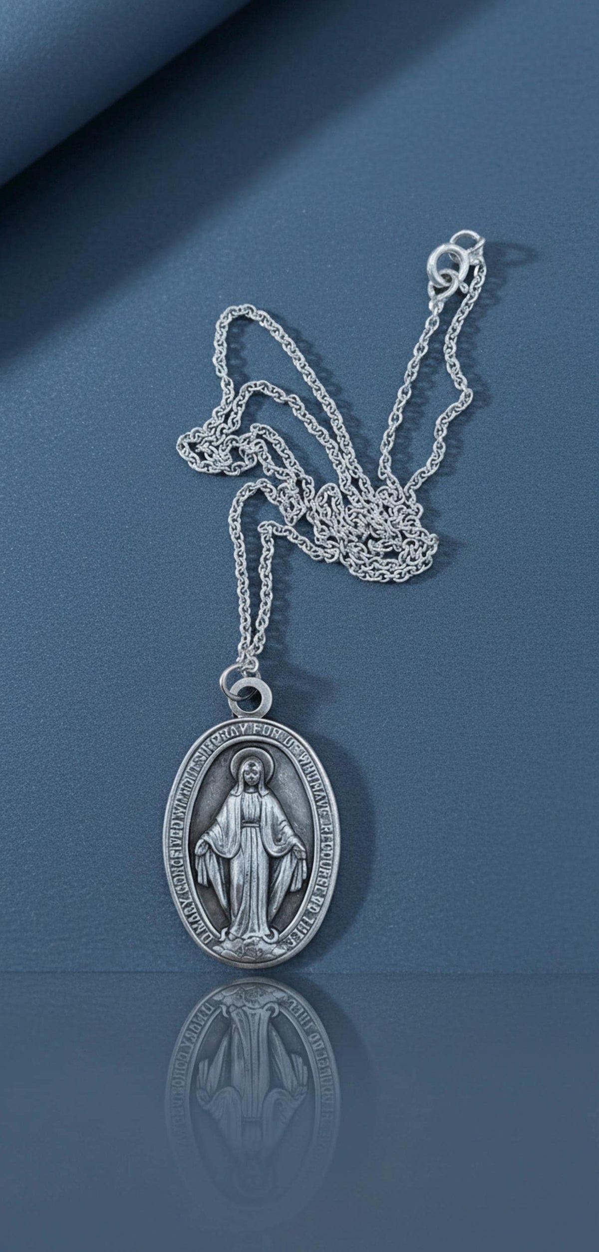 Catenina in argento 925 con Medaglia Miracolosa – 45 cm
