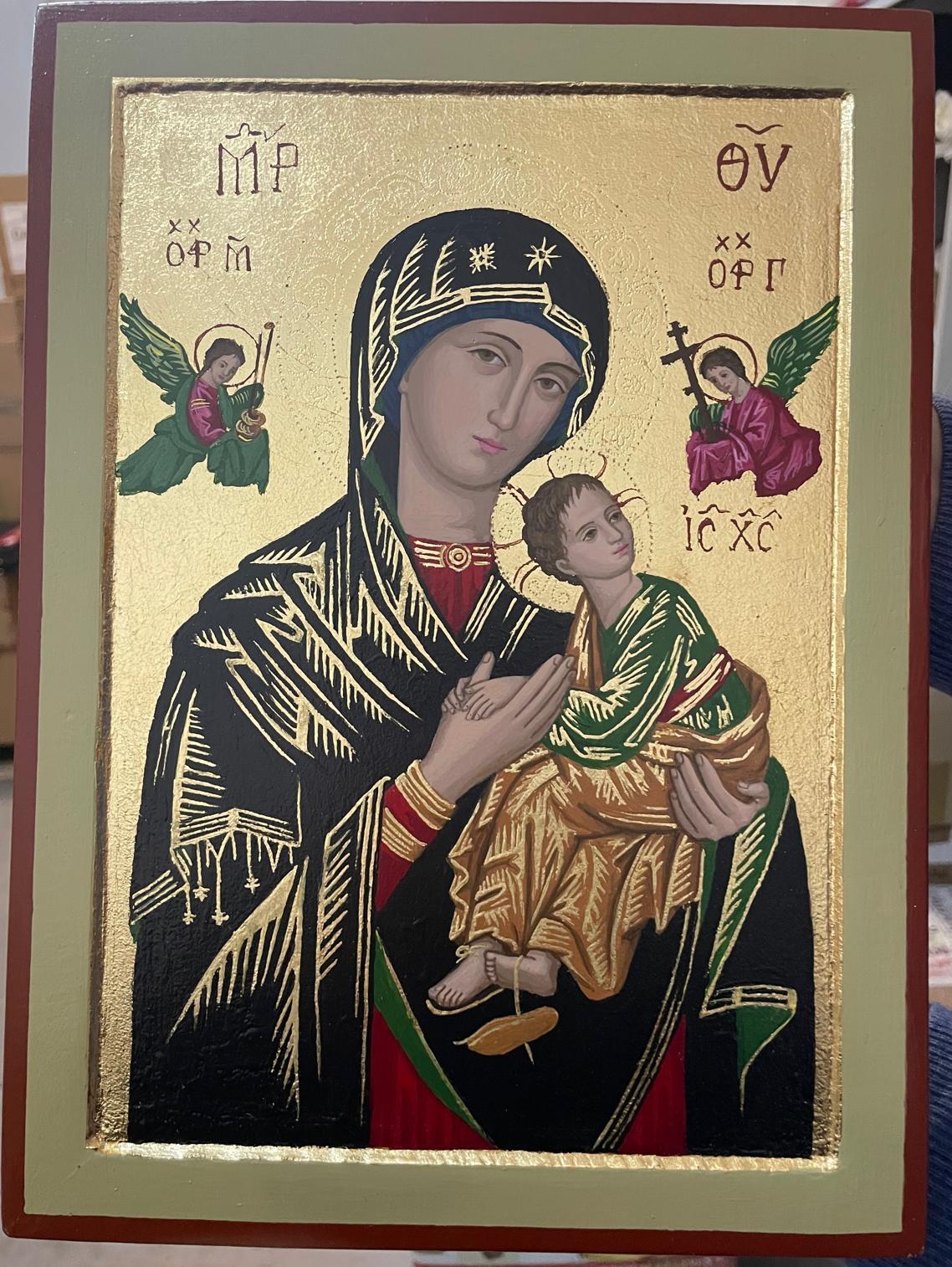 Icona Sacra Madonna del Perpetuo Soccorso 22x30 cm – Betulla, Made in Italy