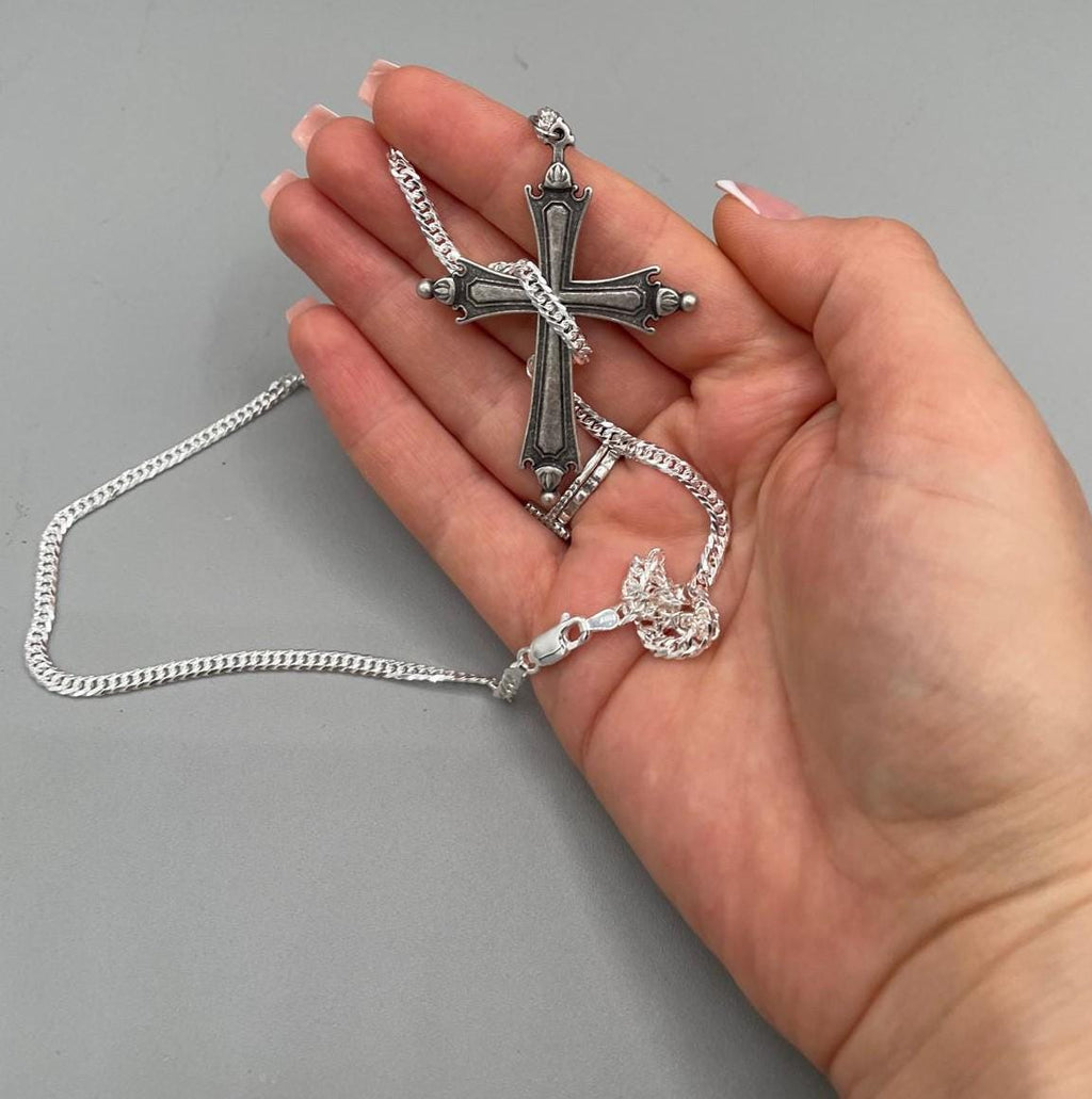 Croce replica Papa Leone XIV con collana in argento