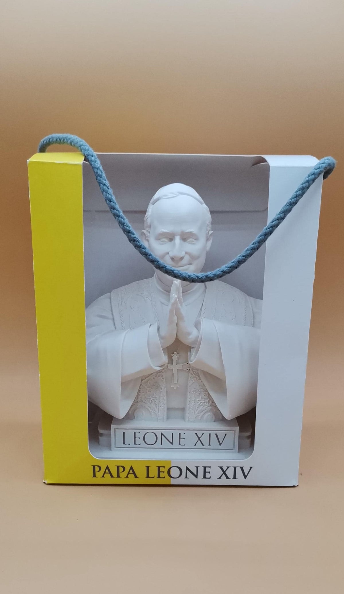 Busto Papa Leone XIV in Preghiera 20 cm – Statua in Resina