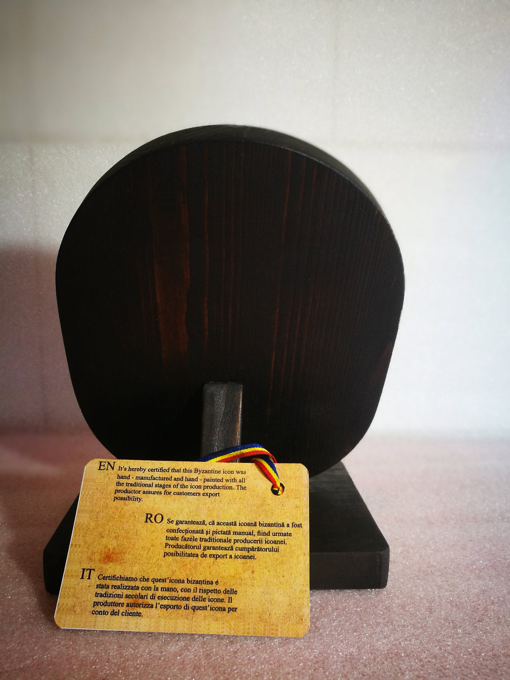 Icona Ovale Sacra Famiglia con Gesù Benedicente 14x18 cm – Dipinta a Mano