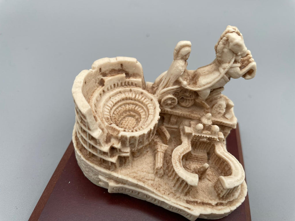 Souvenir Rome Triptyque – Bige du Vatican et Colisée sur socle en bois