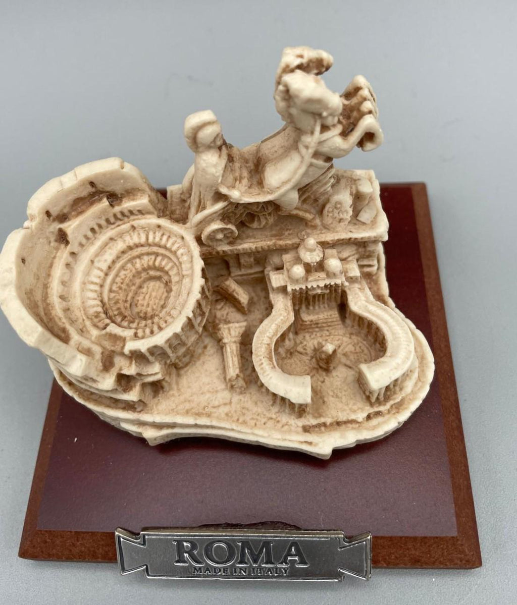 Souvenir Rome Triptyque – Bige du Vatican et Colisée sur socle en bois