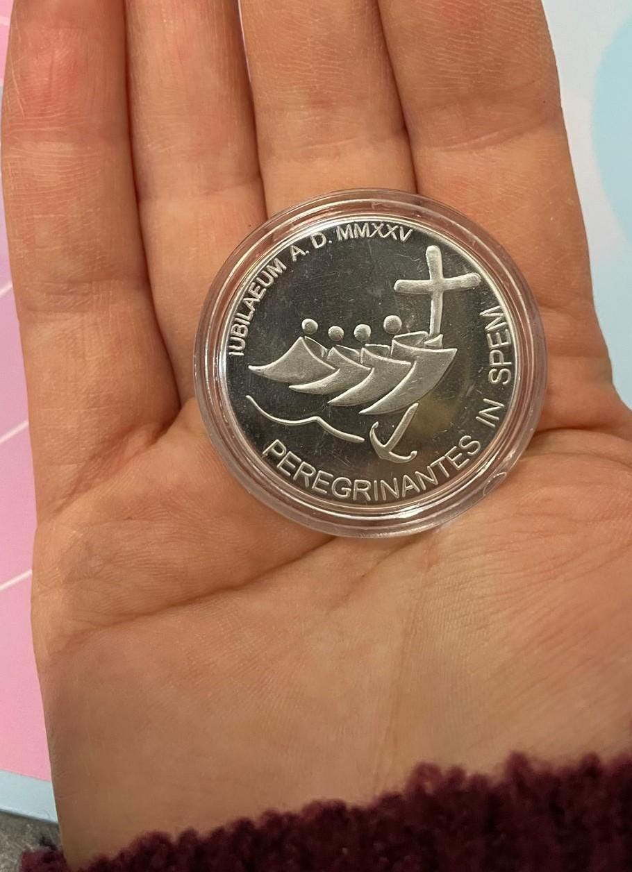 Medaglia Papa Leone – Giubileo 2025 'Pellegrini nella Speranza' – 34 mm (5027)