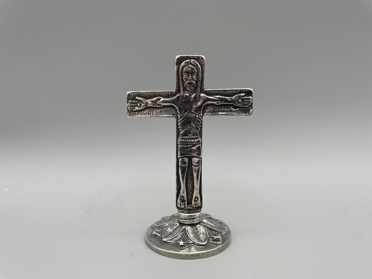 Croce itinerante neocatecumenale in metallo, bagno d'argento 5 micron – 87 mm