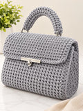 Borsa all'uncinetto fatta a mano – grigio