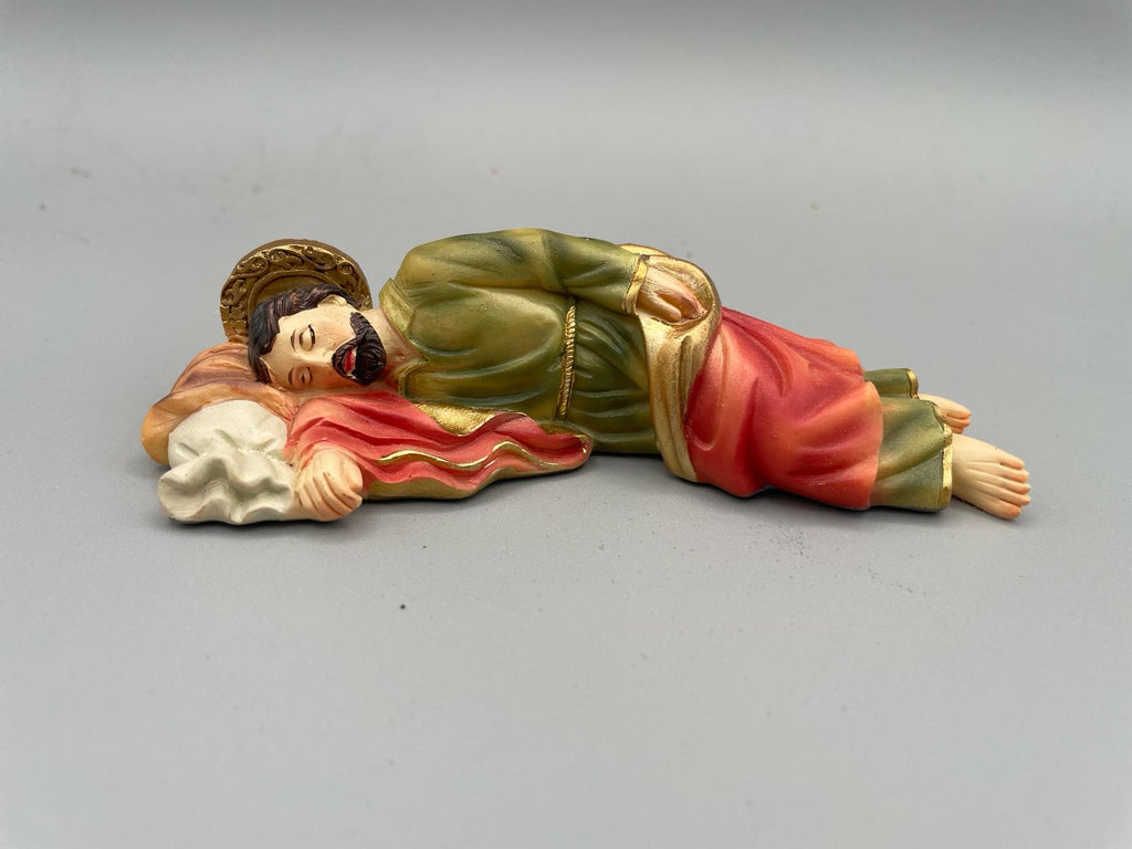 手塗り眠れる聖ヨセフ像 – 12.8 cm