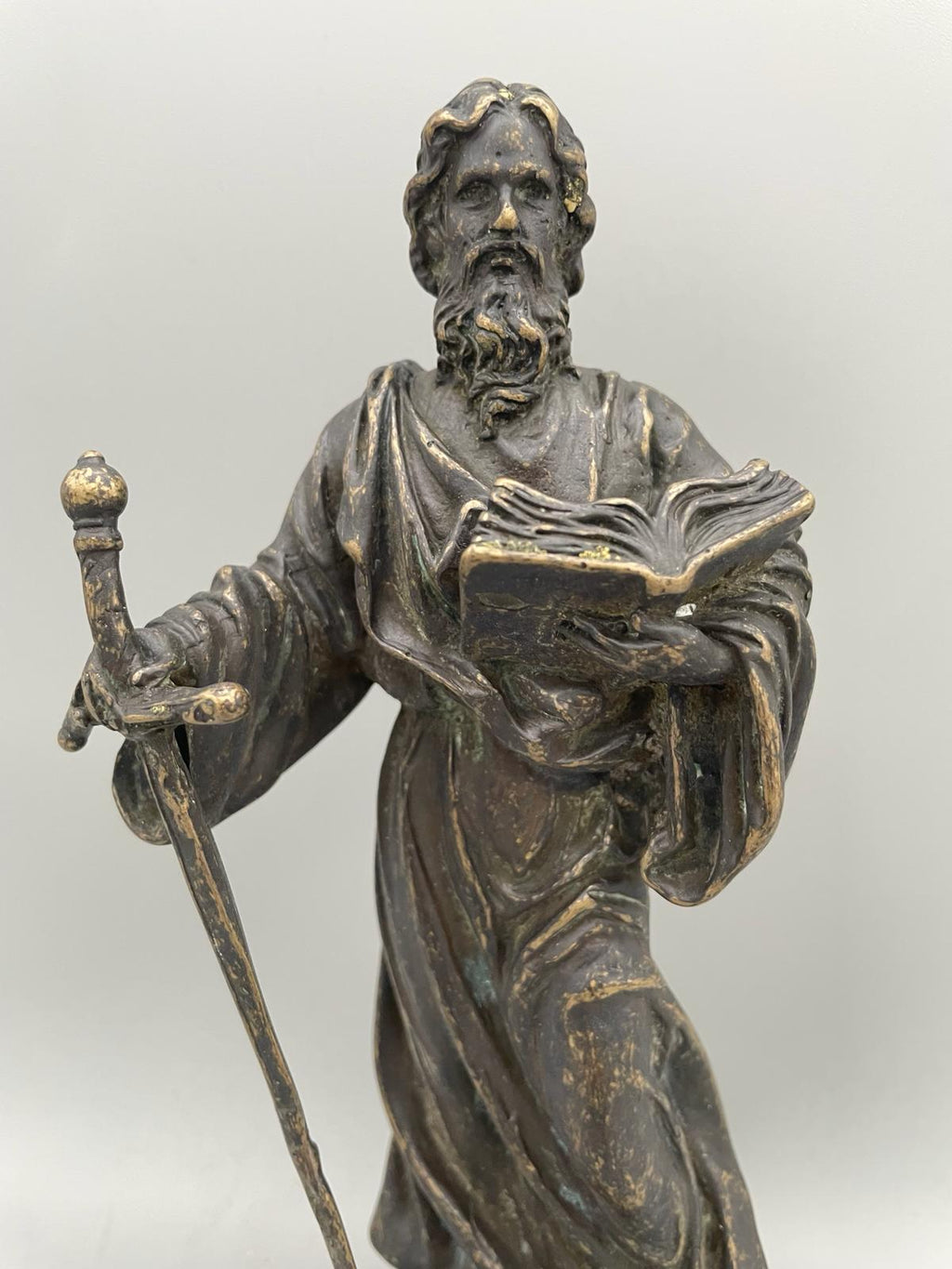 Saint Paul the Apostle Statue with Sword – Lost Wax Burnished Bronze