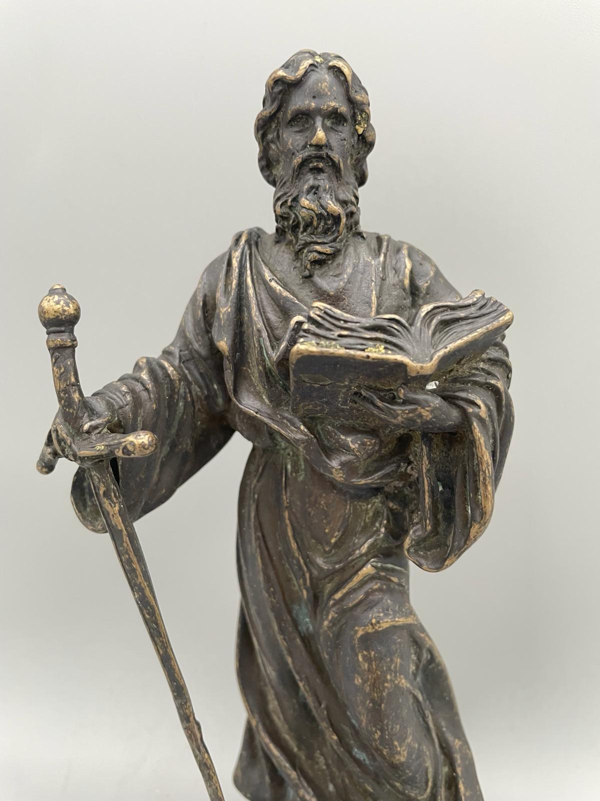 Saint Paul the Apostle Statue with Sword – Lost Wax Burnished Bronze