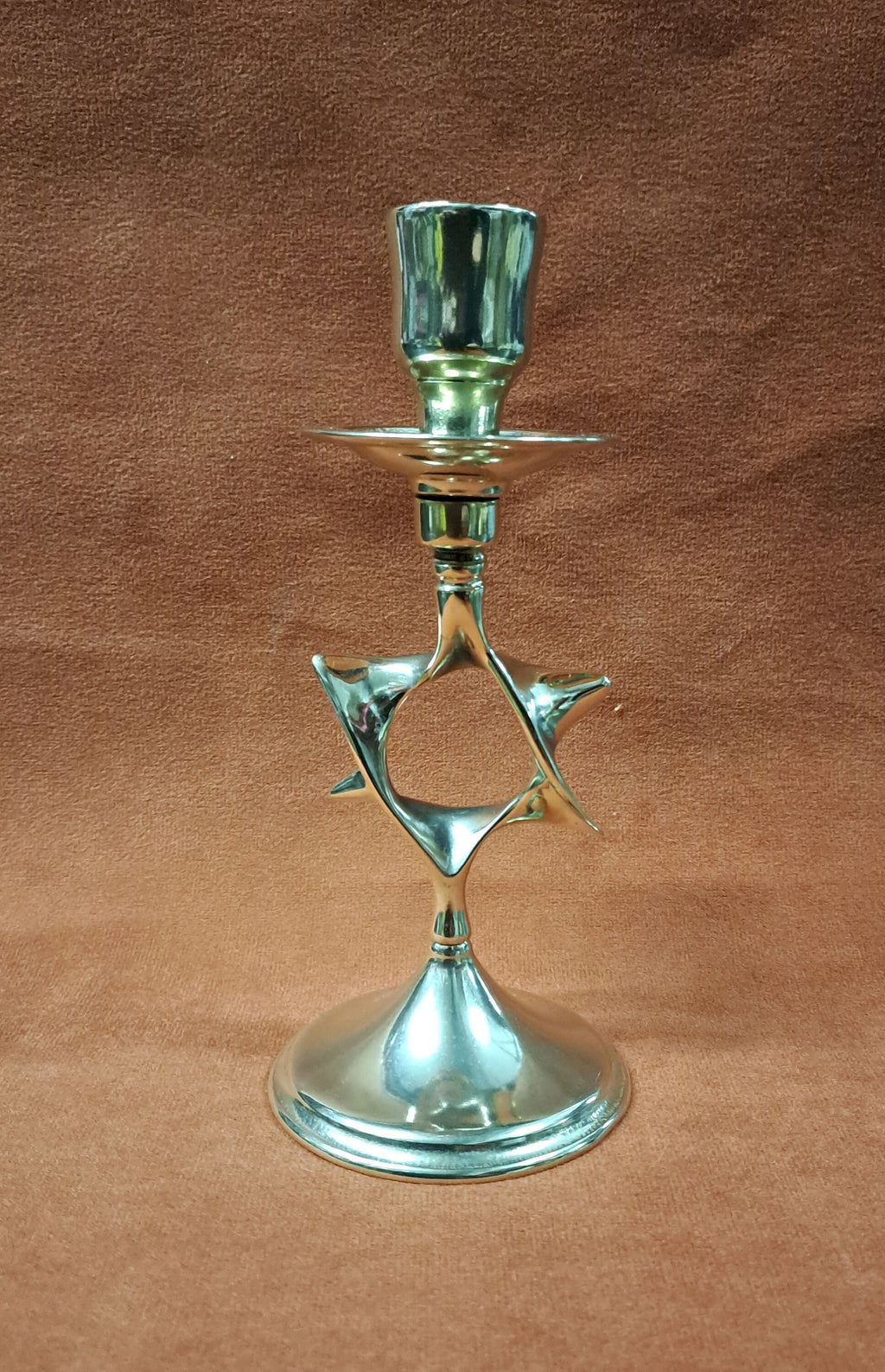 Candelabro ebraico da tavolo ottone lucido cm 16