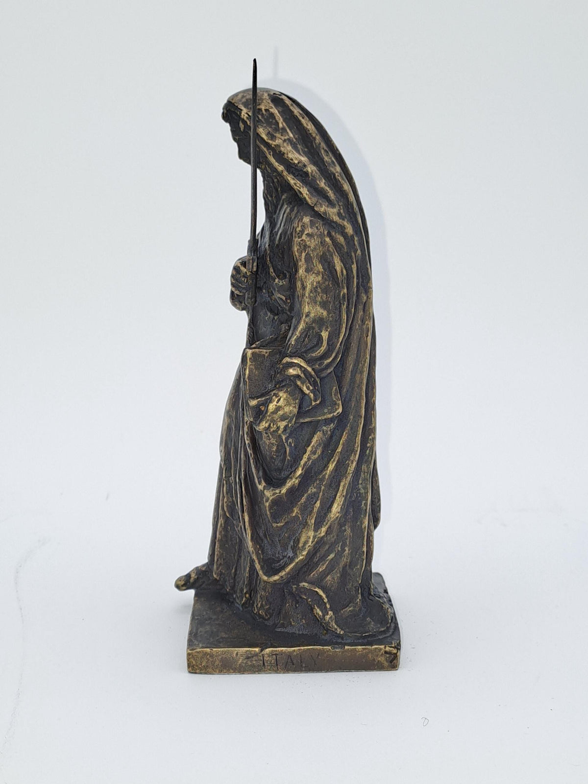 Statua San Paolo in Bronzo Dorato e Brunito – 16 cm, Cera Persa