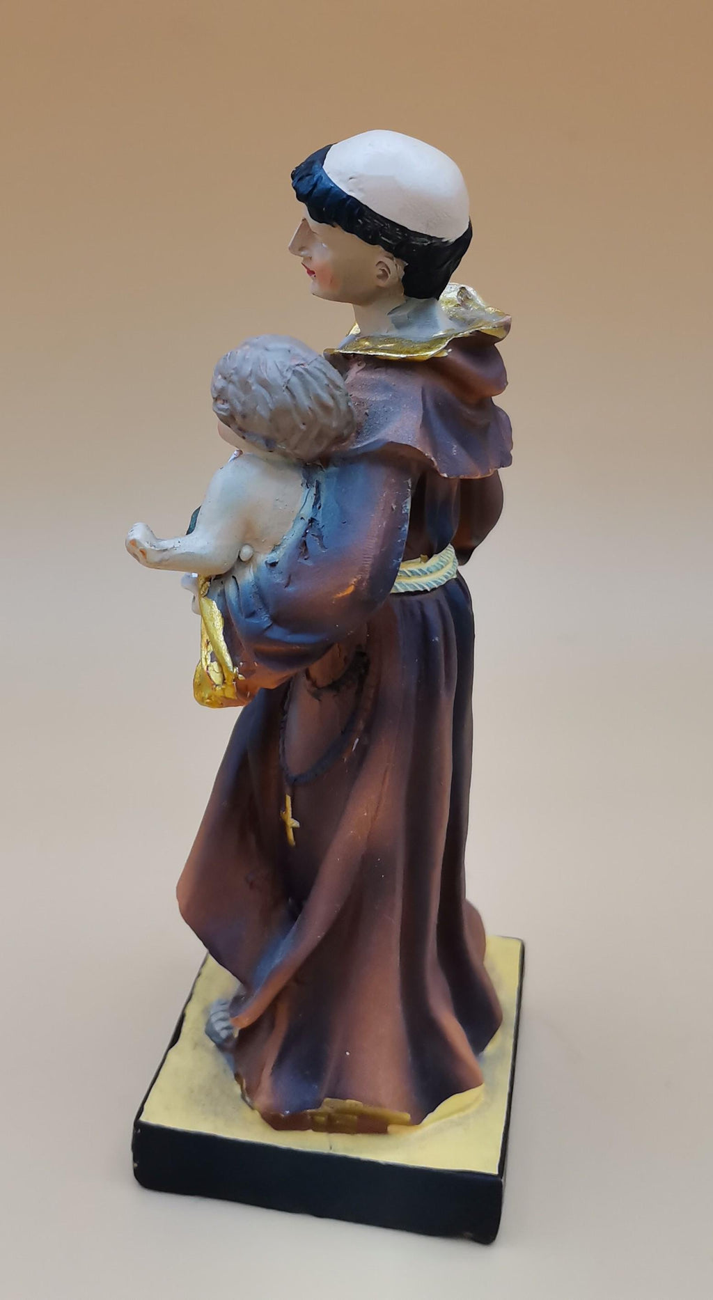 Statue des heiligen Antonius von Padua aus handbemaltem Kunstharz – 14 cm