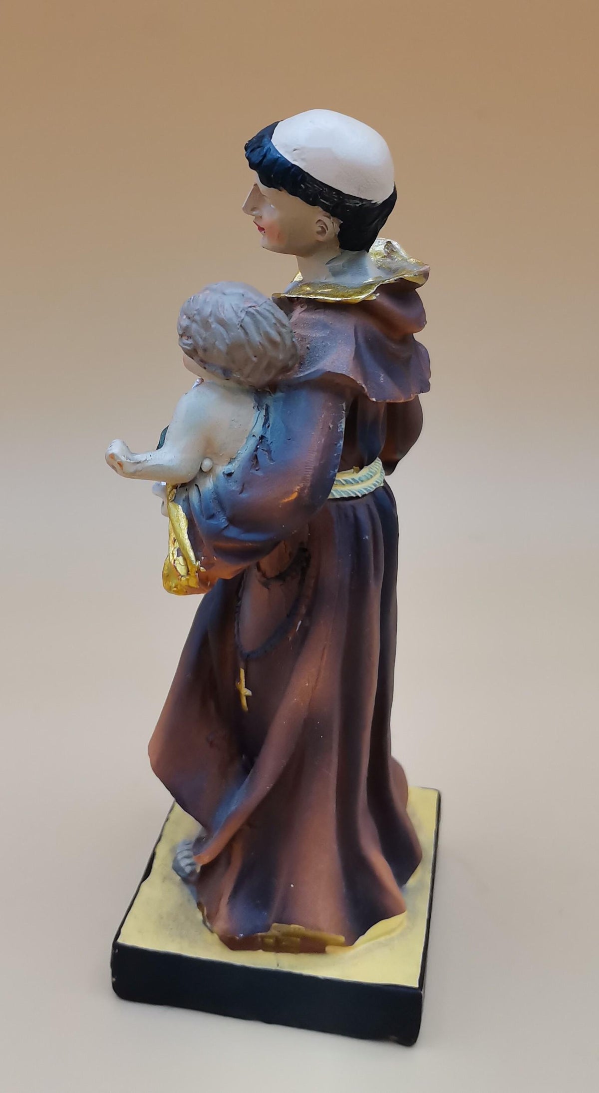 Statue des heiligen Antonius von Padua aus handbemaltem Kunstharz – 14 cm