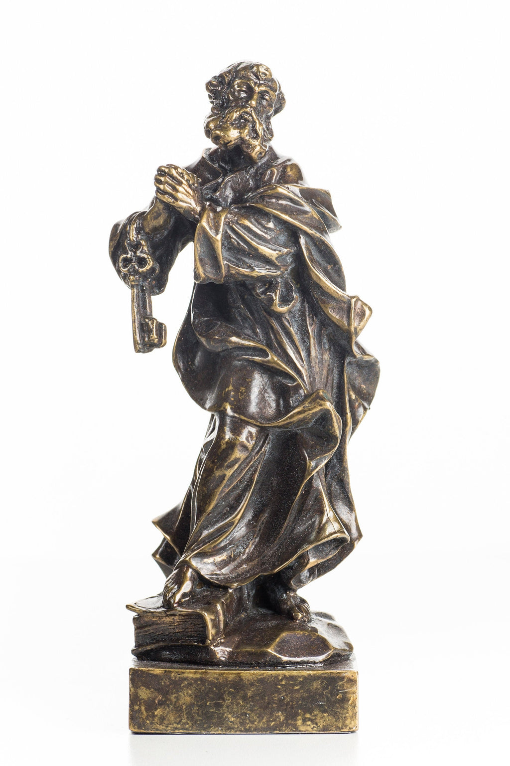 Statua San Pietro in Bronzo a Cera Persa – 20 cm, Made in Italy